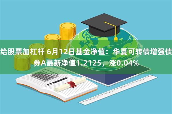 给股票加杠杆 6月12日基金净值：华夏可转债增强债券A最新净值1.2125，涨0.04%