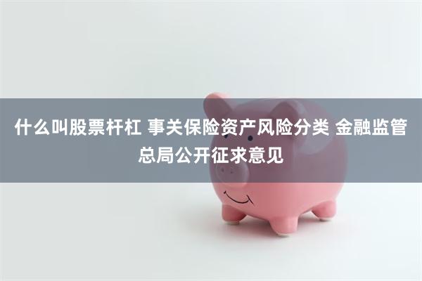 什么叫股票杆杠 事关保险资产风险分类 金融监管总局公开征求意见