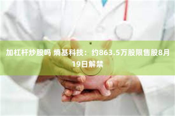 加杠杆炒股吗 熵基科技：约863.5万股限售股8月19日解禁