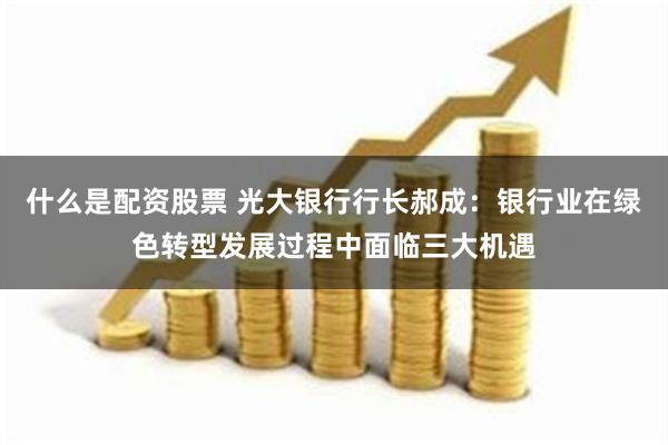 什么是配资股票 光大银行行长郝成：银行业在绿色转型发展过程中面临三大机遇