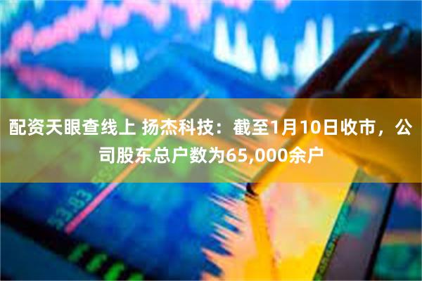 配资天眼查线上 扬杰科技：截至1月10日收市，公司股东总户数为65,000余户